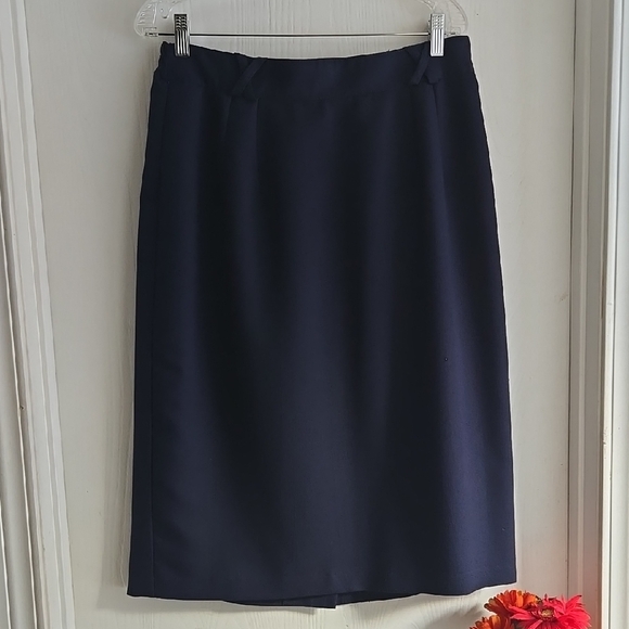1980s Vintage Navy Skirt Addition Elle - Picture 2 of 13